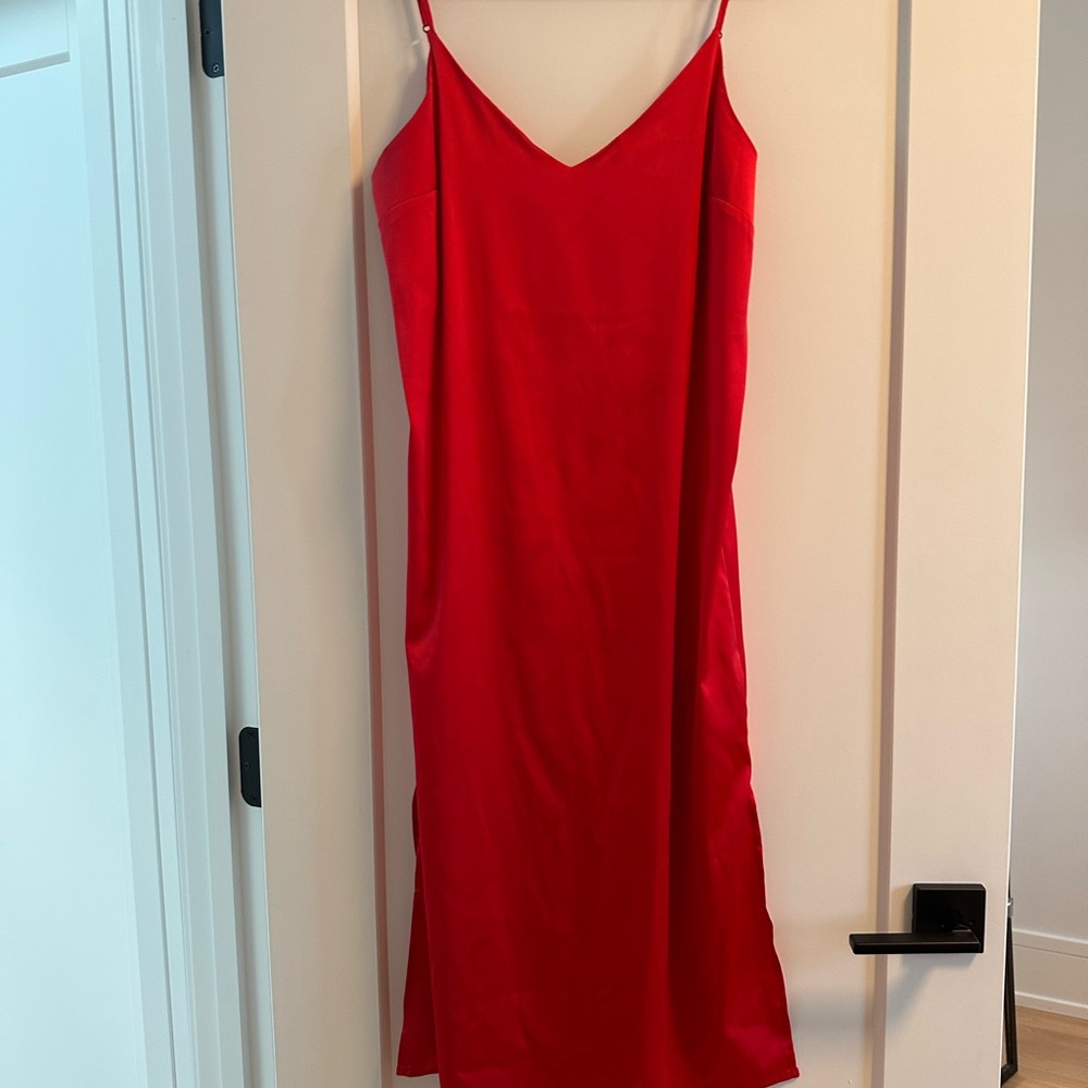 Elegant Red Slip Dress